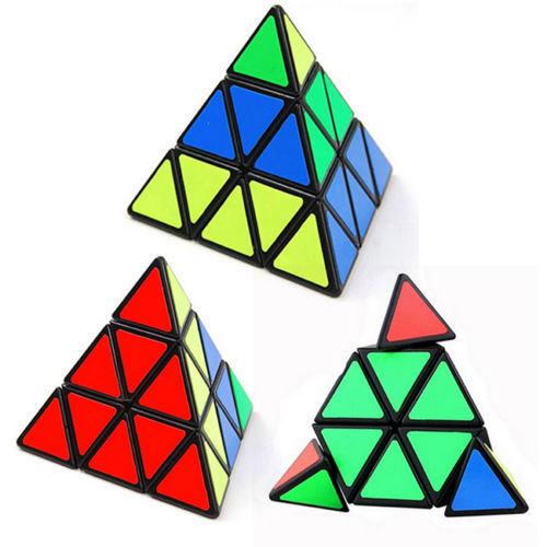 Pyramid Cube Puzzle 3x3 Carbon Fiber Triangle Pyaminx, Magic Rubix Fidget