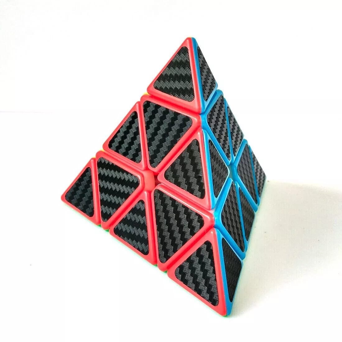 Pyramid Cube Puzzle 3x3 Carbon Fiber Triangle Pyaminx, Magic Rubix Fidget