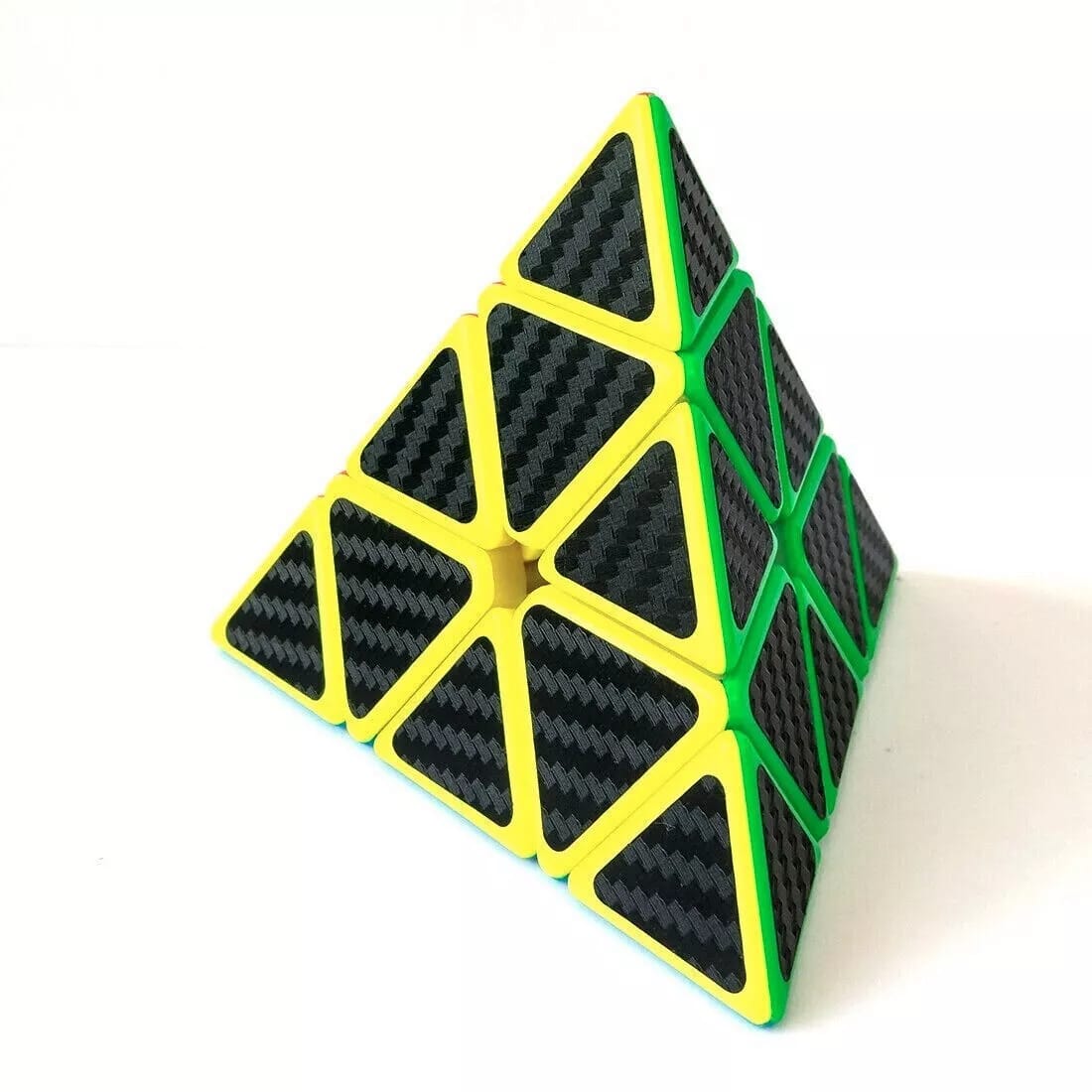 Pyramid Cube Puzzle 3x3 Carbon Fiber Triangle Pyaminx, Magic Rubix Fidget