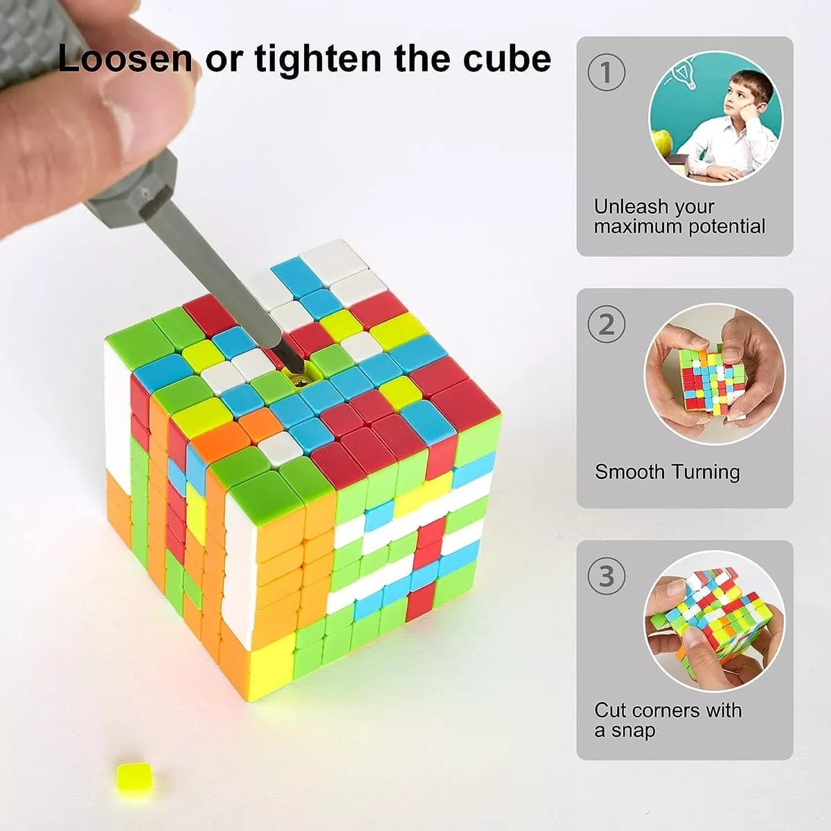 Puzzle Toy Magic Cube 7X7 Stickerless Super Smooth Fast Speed Cube Qiyi